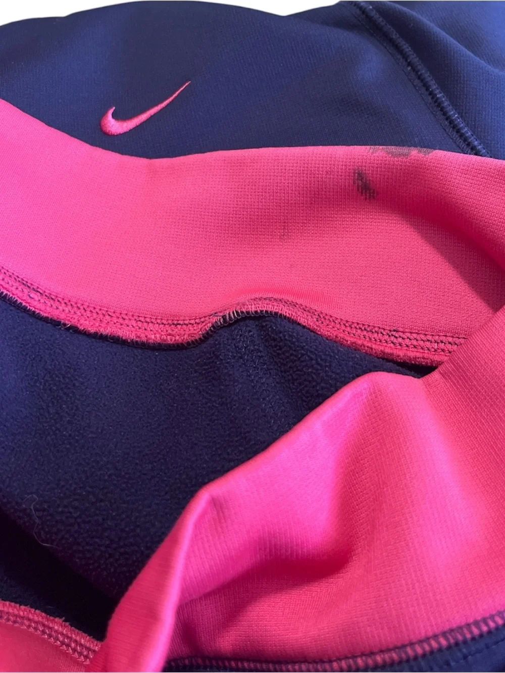 Nike Kids Navy and Hot Pink Full-Zip Hooded Sweatshirt